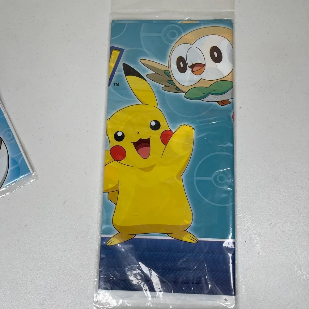 Pokemon Core Party Supplies Plates Loot Bags Tablecover‎ Pikachu Rowlet 2017